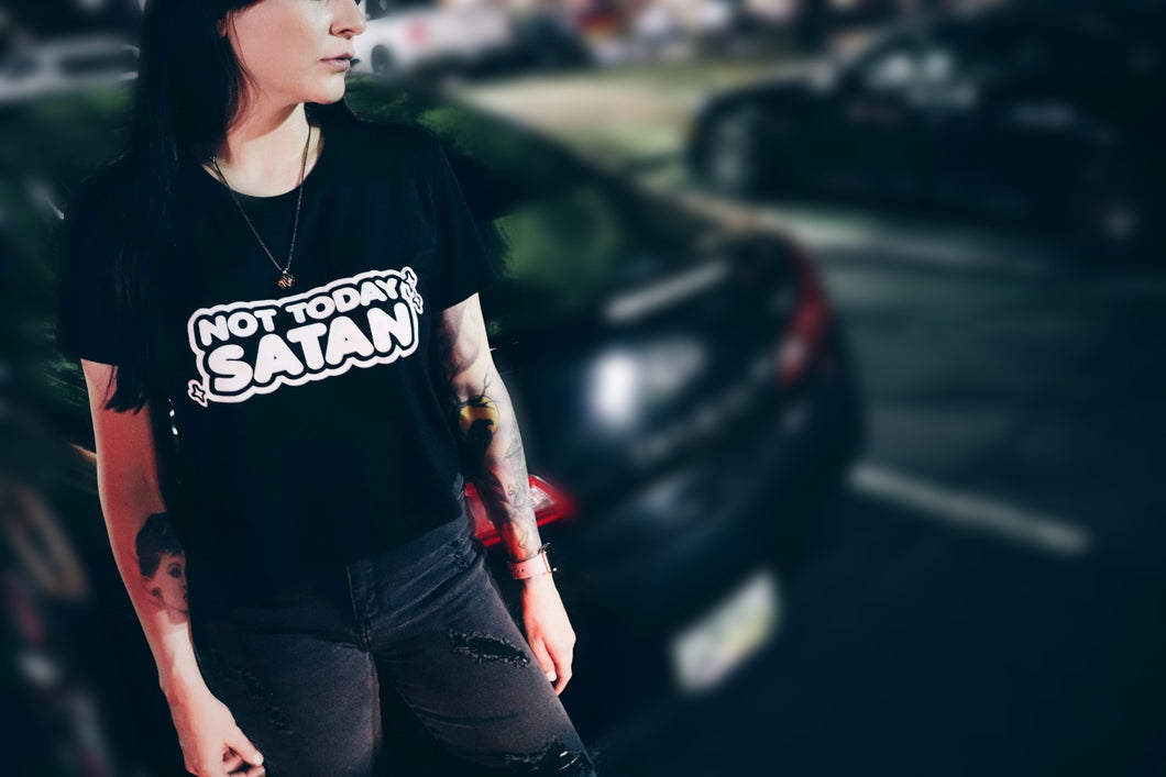 Not Today Satan cropped tee