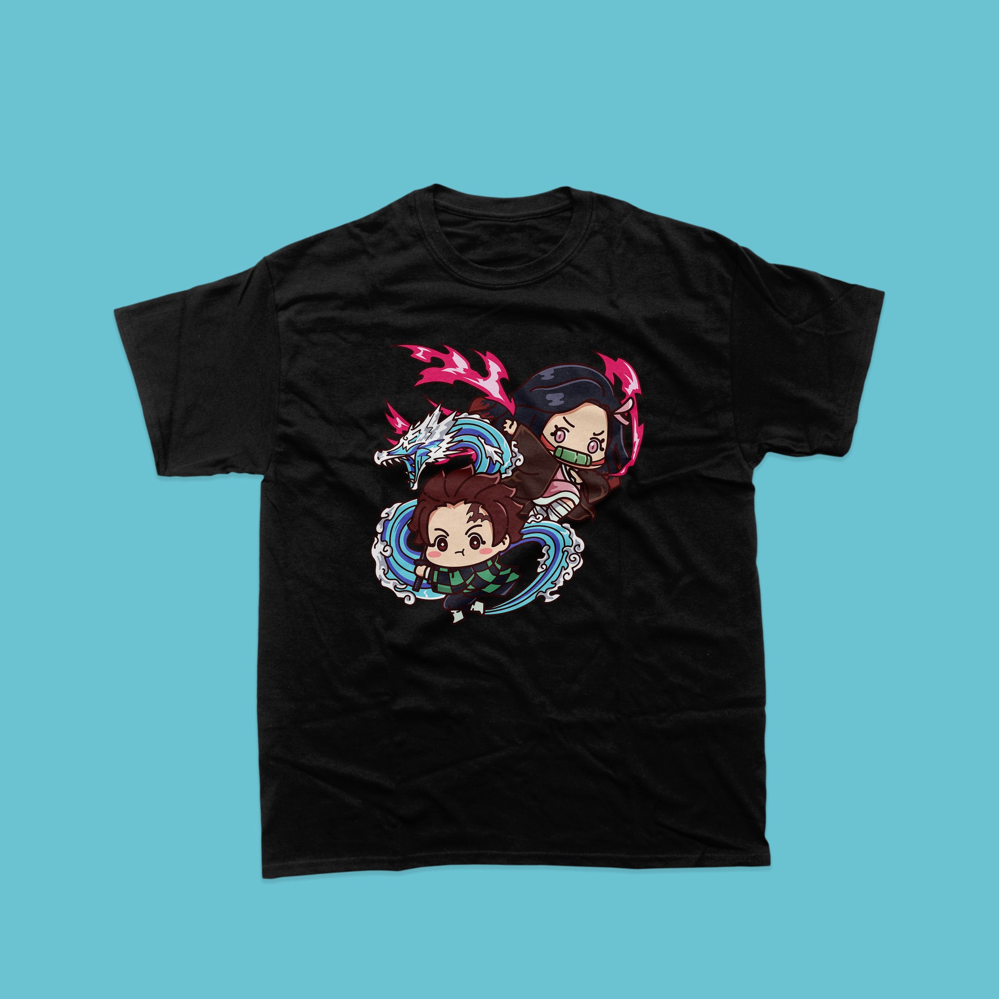 Tanjiro and Nezuko Retro Art Demon Slayer T-Shirt Zip Pouch